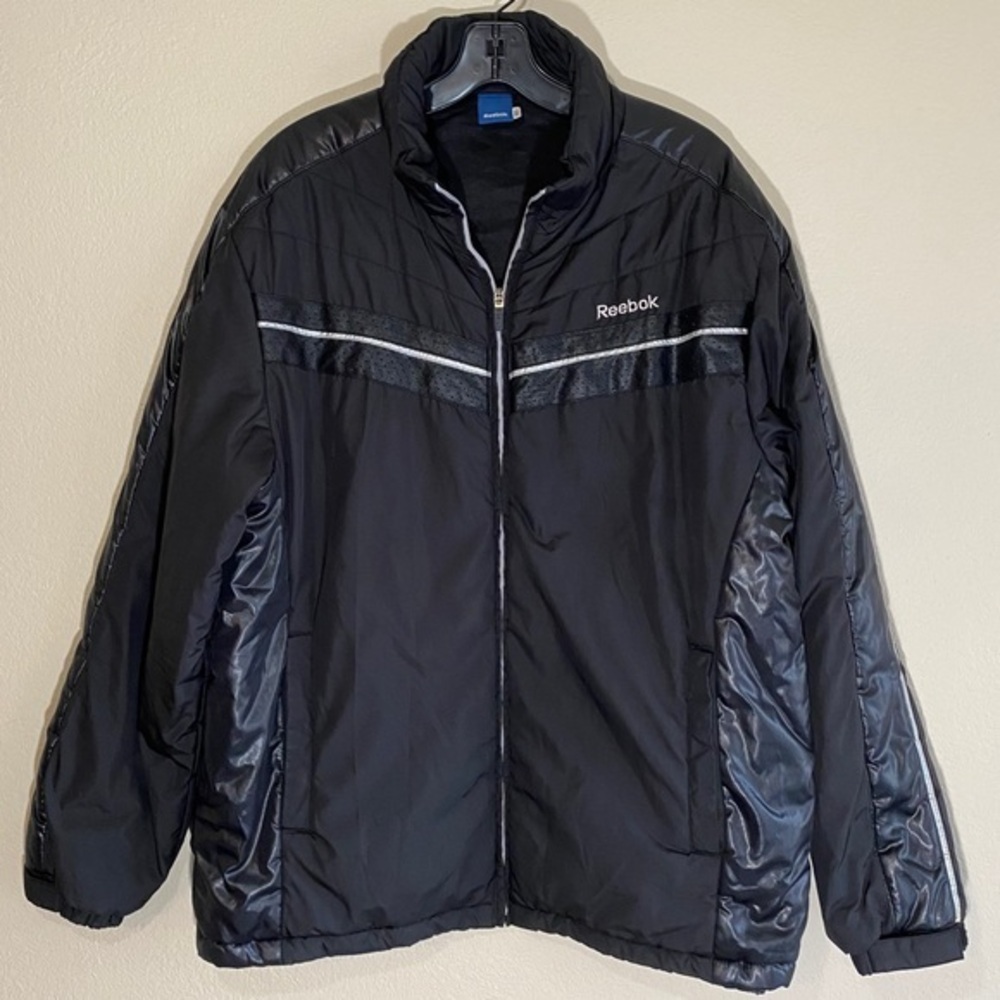 Vintage Reebok Jacket Bomber Puffer Track Black
